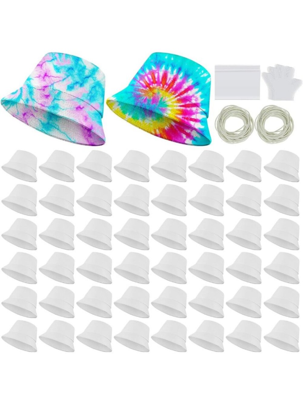 White Cotton Bucket Hat for DIY Tie Dye, Sublimation, and Summer Parties